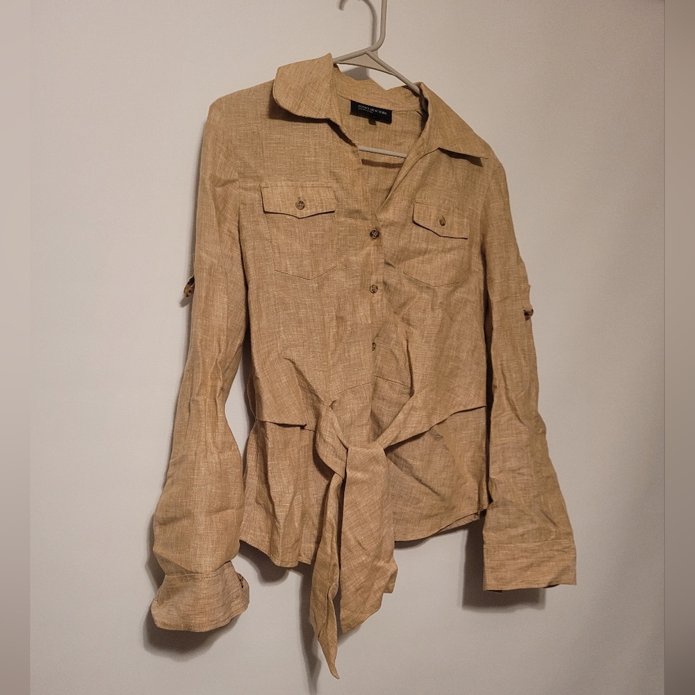 100% LINEN Jones NY Signature BLOUSE